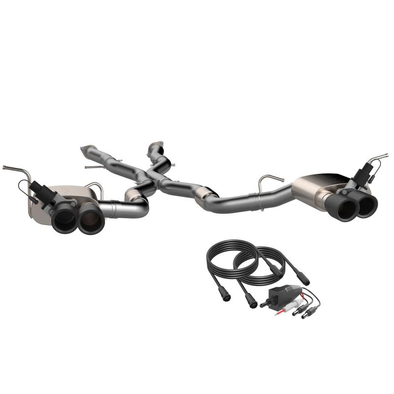 Load image into Gallery viewer, 2018-2022 Jeep Grand Cherokee Trackhawk QTP Screamer Cat Back Black Tips

