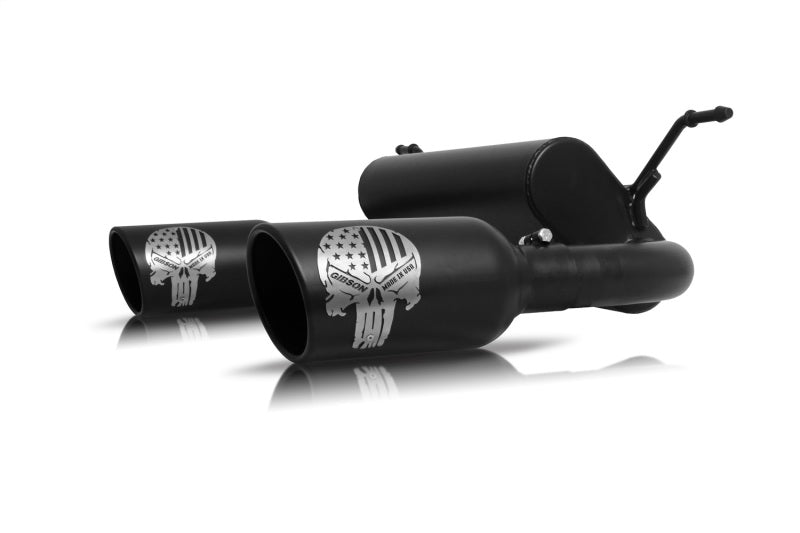 Load image into Gallery viewer, Gibson 07-17 Jeep Wrangler Sport 3.6L 2.5in Patriot Skull Series Cat-Back Dual Exhaust - Blk Ceramic
