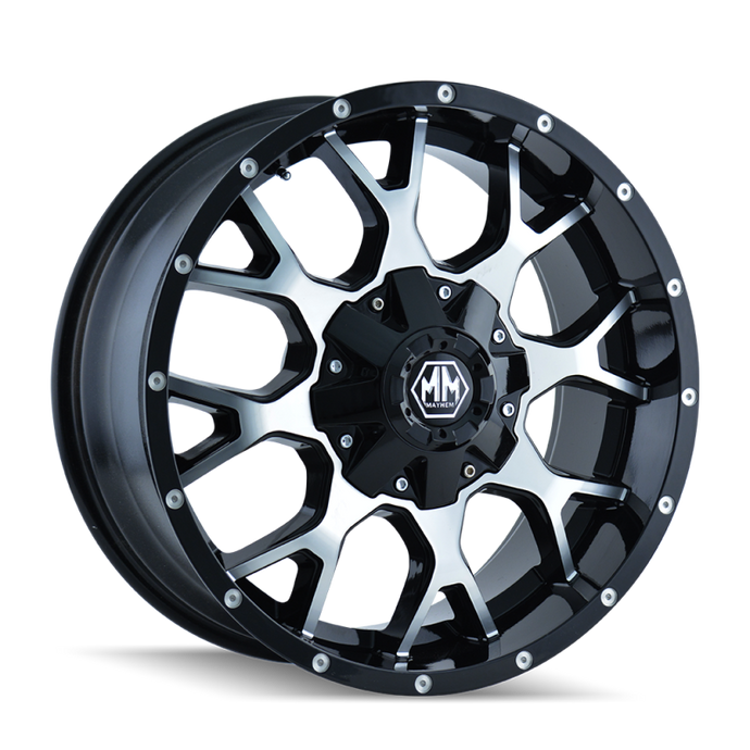 Mayhem 8015 Warrior 20x9 / 5x150 BP / 0mm Offset / 110mm Hub Black/Machined Face Wheel