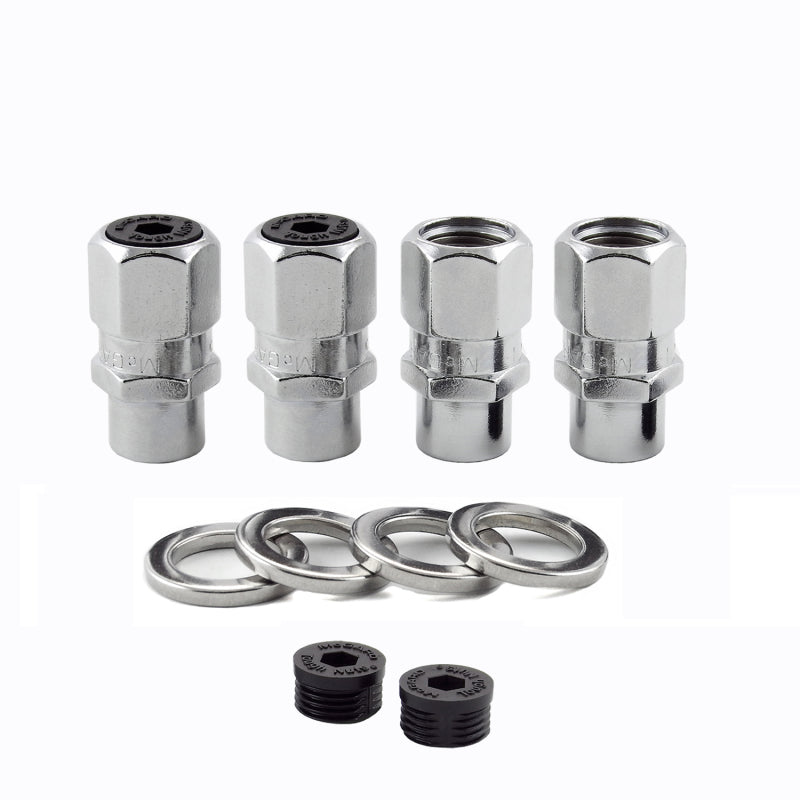 Load image into Gallery viewer, McGard Hex Lug Nut (Drag Racing Short Shank) M12X1.5 / 13/16 Hex / 1.6in. Length (4-Pack) - Chrome
