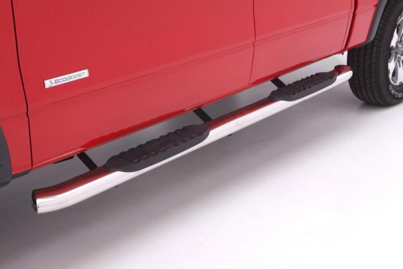 Load image into Gallery viewer, Lund 07-17 Toyota Tundra Access Cab 5in. Curved Oval SS Nerf Bars - Polished
