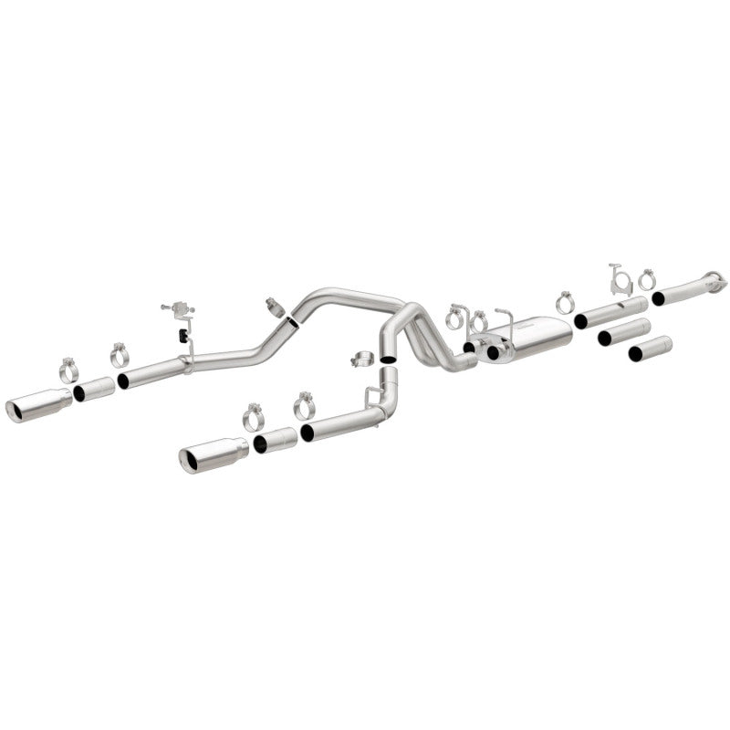 Load image into Gallery viewer, MagnaFlow Stainless Cat-Back Exhaust 2015 Chevy Silverado 2500HD 6.0L Dual Split Rear Exit 4in
