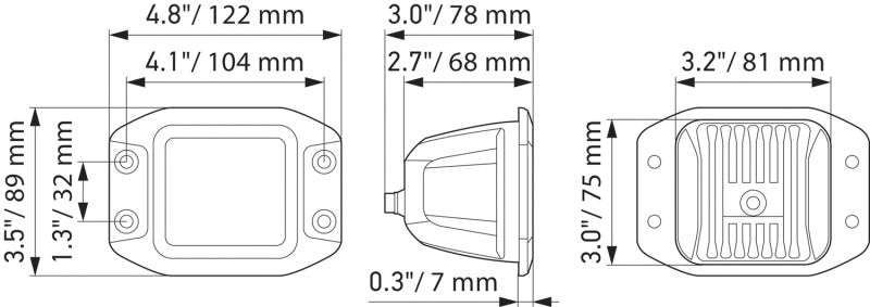 Load image into Gallery viewer, Hella Universal Black Magic 3.2in L.E.D. Cube Kit - Flood Beam (Flush Mount)
