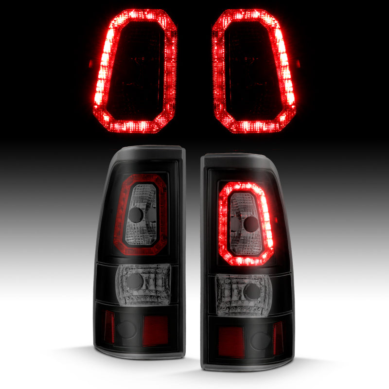 Load image into Gallery viewer, ANZO 1999-2002 Chevy Silverado 1500 LED Taillights Plank Style Black w/Smoke Lens
