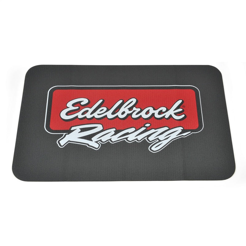 Load image into Gallery viewer, Edelbrock Racing Fender Cover - PVC Foam Mat - 2 Color Printed Edelbrock Racing Logo
