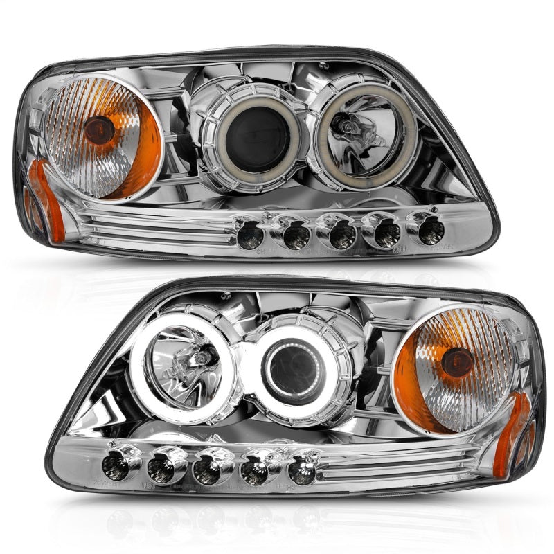 Load image into Gallery viewer, ANZO 1997.5-2003 Ford F-150 Projector Headlights w/ Halo Chrome 1pc
