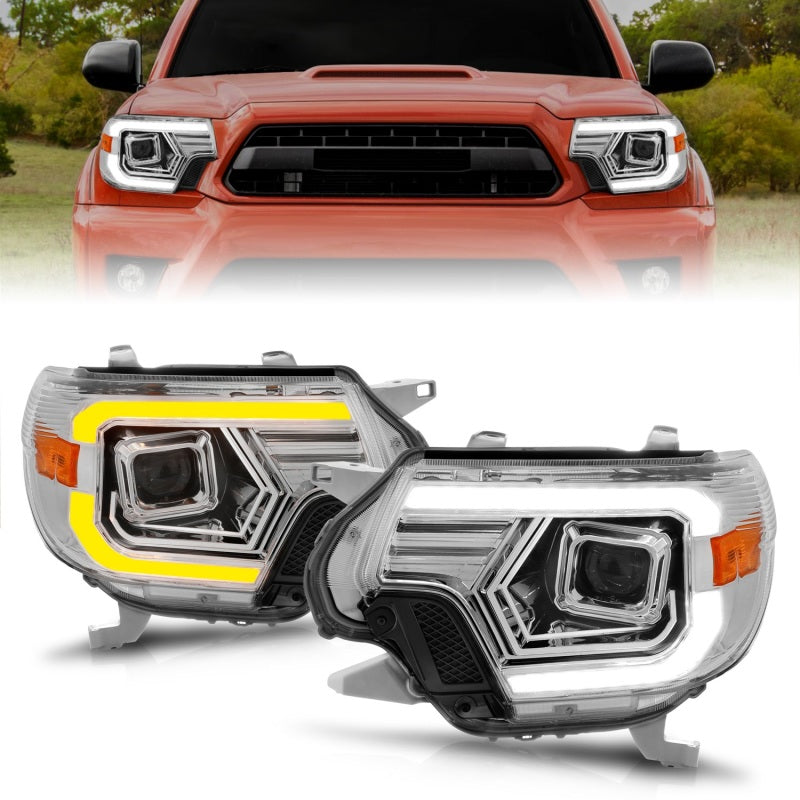 Load image into Gallery viewer, ANZO 12-15 Toyota Tacoma Projector Headlights - w/ Light Bar Switchback Chrome Housing
