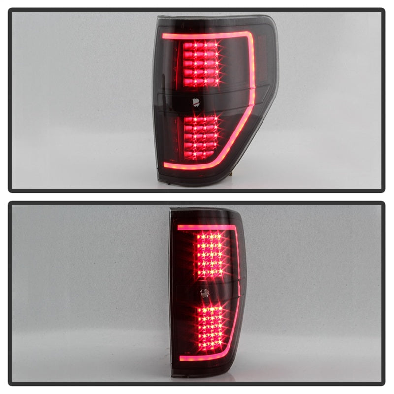 Load image into Gallery viewer, xTune 09-14 Ford F-150 Light Bar LED Tail Lights - Black Smoke (ALT-JH-FF15009-LBLED-BSM)
