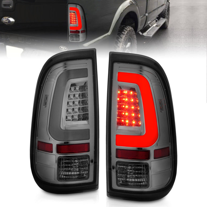 Load image into Gallery viewer, ANZO 2008-2016 Ford F-250 LED Taillights Chrome Housing Smoke Lens (Pair)
