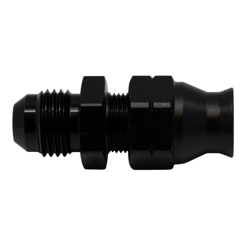 Load image into Gallery viewer, DeatschWerks 6AN Male Flare to 5/16in Hardline Compression Adapter - Anodized Matte Black
