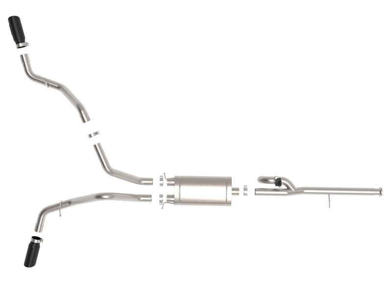 Load image into Gallery viewer, aFe Gemini XV 3in 304 SS Cat-Back Exhaust w/ Cutout 14-19 GM Trucks 4.3L/5.3L w/ Black Tips

