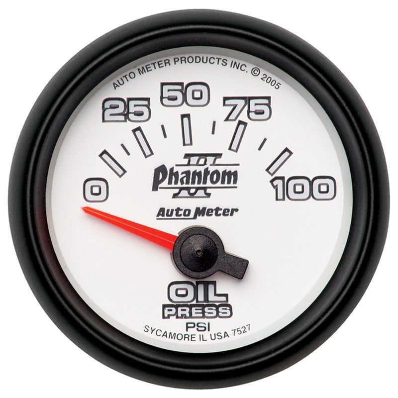 Load image into Gallery viewer, Autometer Phantom II 52mm Short Sweep Electronic 0-100psi Oil Pressure Gauge
