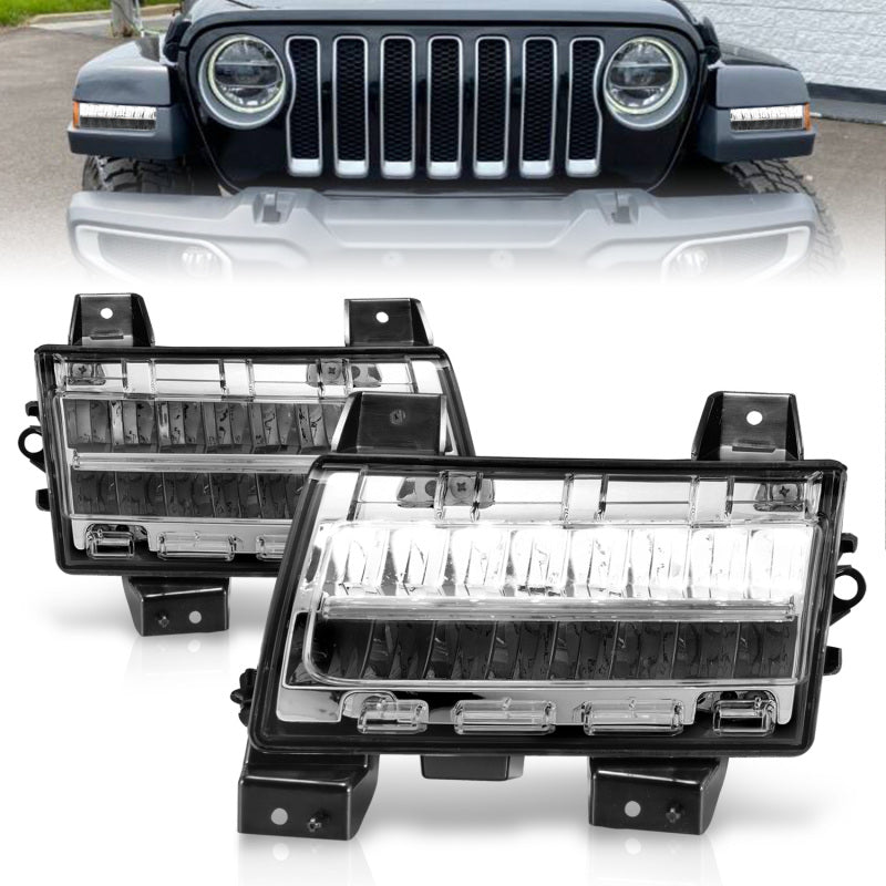 Load image into Gallery viewer, ANZO 2018-2021 Jeep Wrangler LED Side Markers Chrome Housing Clear Lens w/ Sequential Signal
