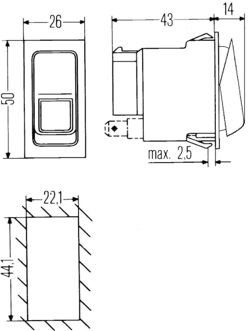 Load image into Gallery viewer, Hella Switch On/Off Hazard Warning 10A
