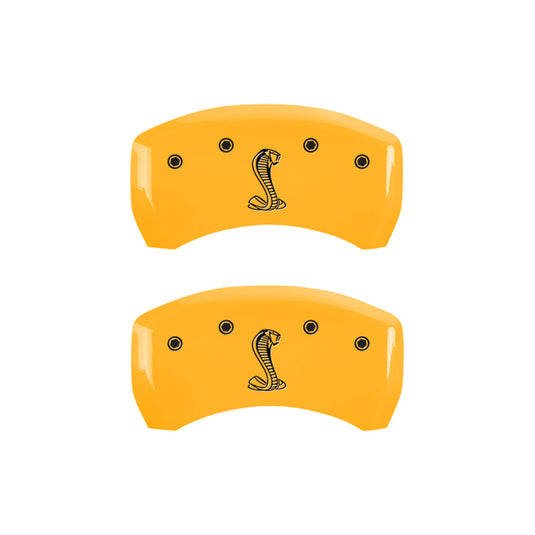MGP 4 Caliper Covers Engraved Front & Rear Oval Logo/Ford Yellow Finish Black Char 2008 Ford F-150