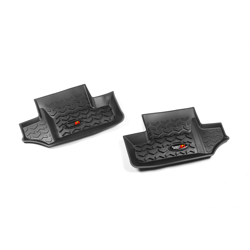 Load image into Gallery viewer, Rugged Ridge Floor Liner Rear Black 2007-2018 Jeep Wrangler JK 2 Dr
