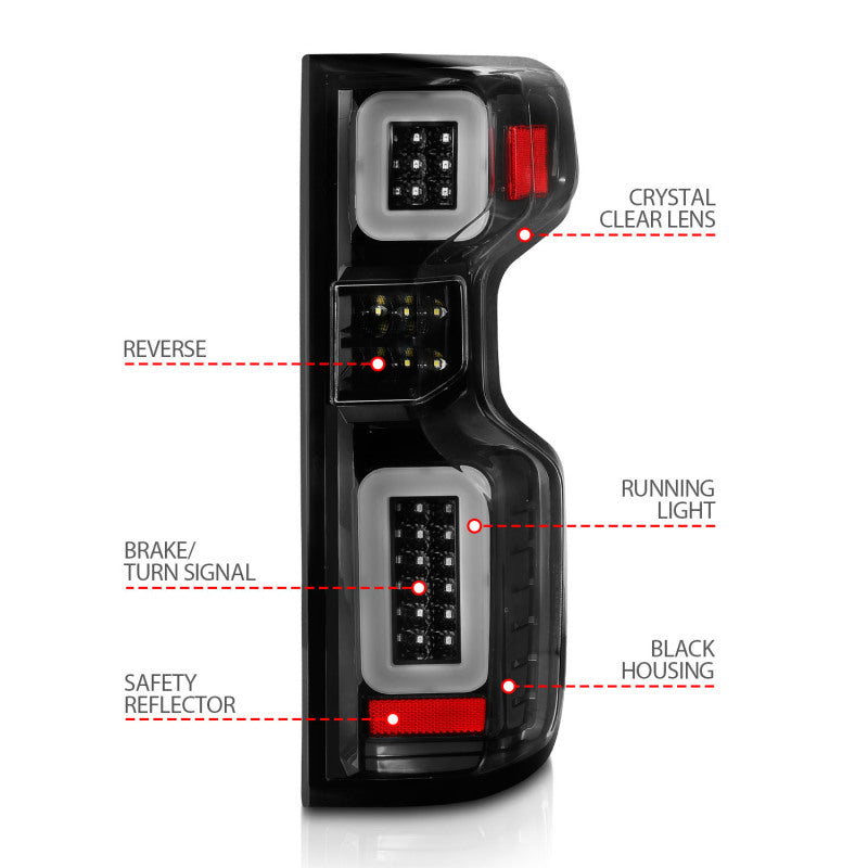 Load image into Gallery viewer, ANZO 19-21 Chevy Silverado Full LED Taillights Black Housing Clear Lens G2 (w/C light Bars)
