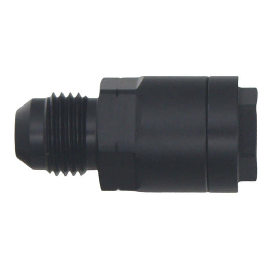 DeatschWerks 6AN Male Flare to 5/16in Female EFI Quick Connect Adapter - Anodized Matte Black