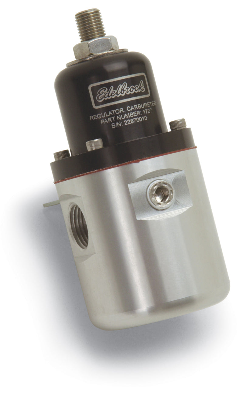 Load image into Gallery viewer, Edelbrock Fuel Pressure Regulator Carbureted 160 GPH 5-10 PSI 3/8In In/Out Returnless Black
