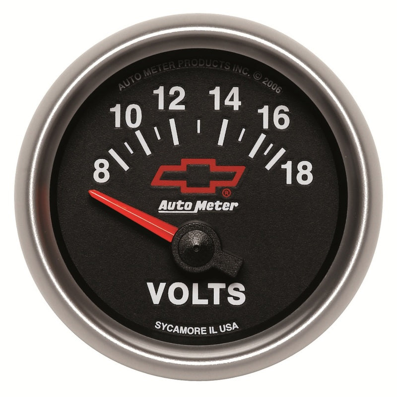 Load image into Gallery viewer, Autometer GM Bowtie Black 2-1/16 Voltmeter 8-18V
