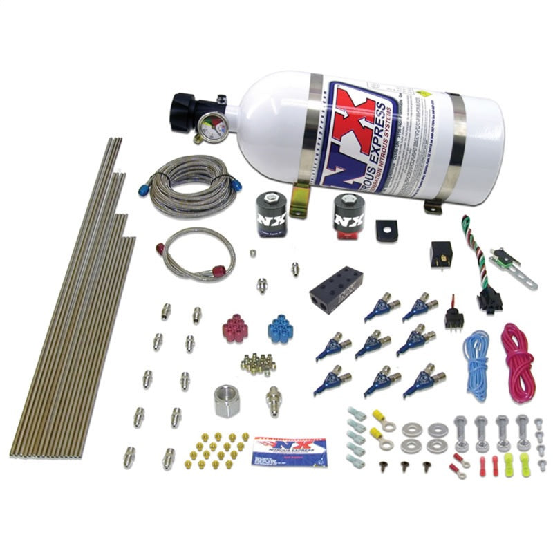 Load image into Gallery viewer, Nitrous Express V8AN Gasoline EFI Nitrous Kit (100-500HP) w/15lb Bottle
