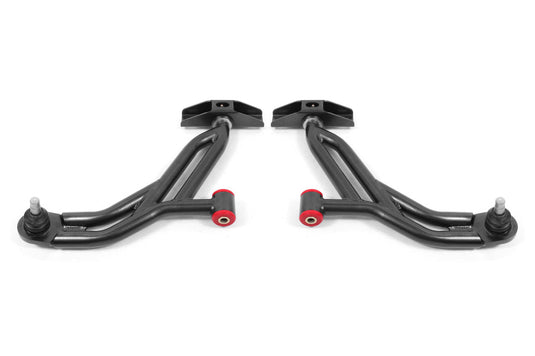 BMR Suspension 05-14 Ford Mustang Lower A-Arms - Black Hammertone - Non-Adjustable
