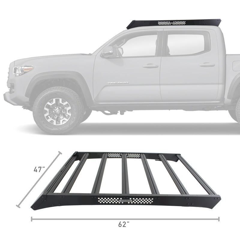 Load image into Gallery viewer, Go Rhino 16-23 Toyota Tacoma DC Ceros Low Profile Roof Rack - Tex. Blk
