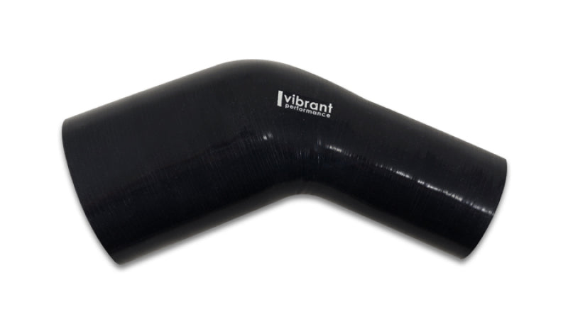 Load image into Gallery viewer, Vibrant 3in ID x 2.25in ID Gloss Black Silicone 45 Degree Transition Elbow
