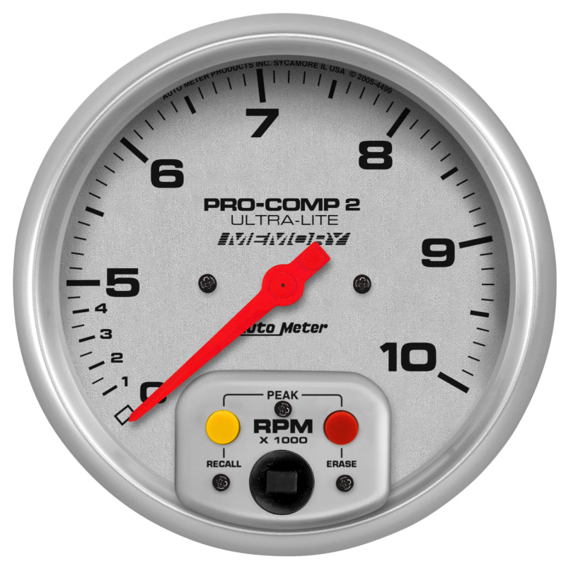 Load image into Gallery viewer, Autometer Ultra-Lite 5 inch 10K RPM In Dash Dual Range w/ Memory Tachometer
