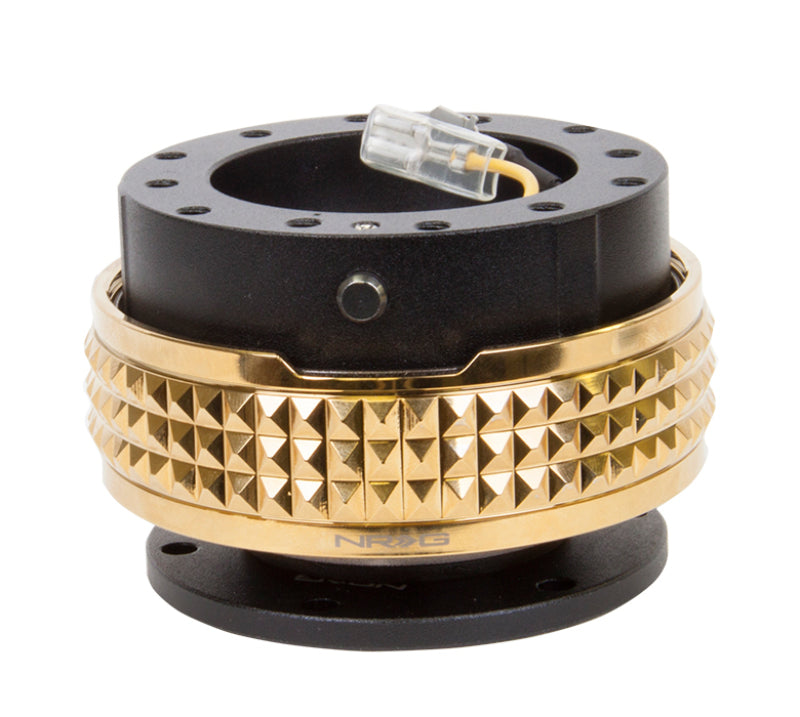 Load image into Gallery viewer, NRG Quick Release Kit - Pyramid Edition - Black Body / Chrome Gold Pyramid Ring
