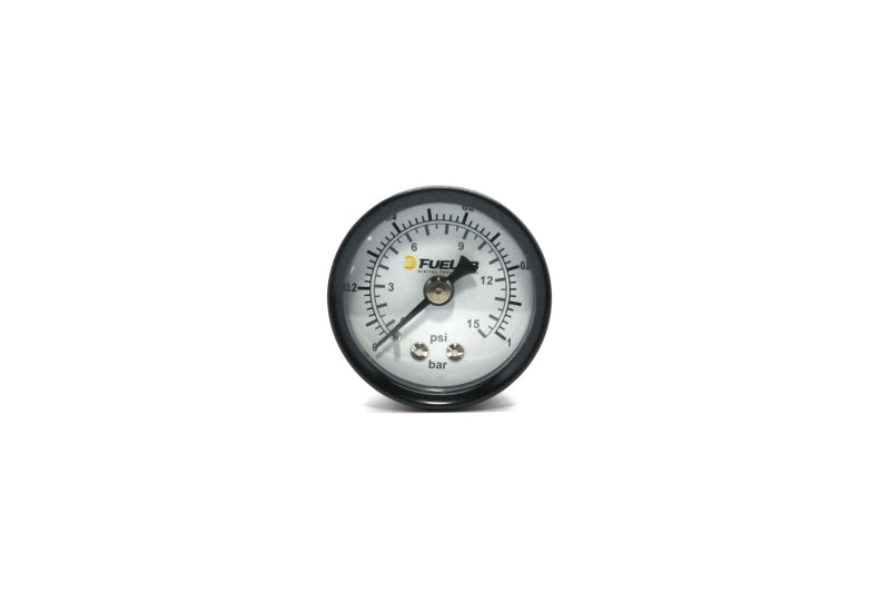 Load image into Gallery viewer, Fuelab 1.5in Carb Fuel Pressure Gauge - Range 0-15 PSI (Dual Bar/PSI Scale)
