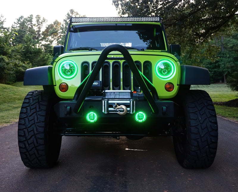 Load image into Gallery viewer, Oracle 7in High Powered LED Headlights - Black Bezel - Green

