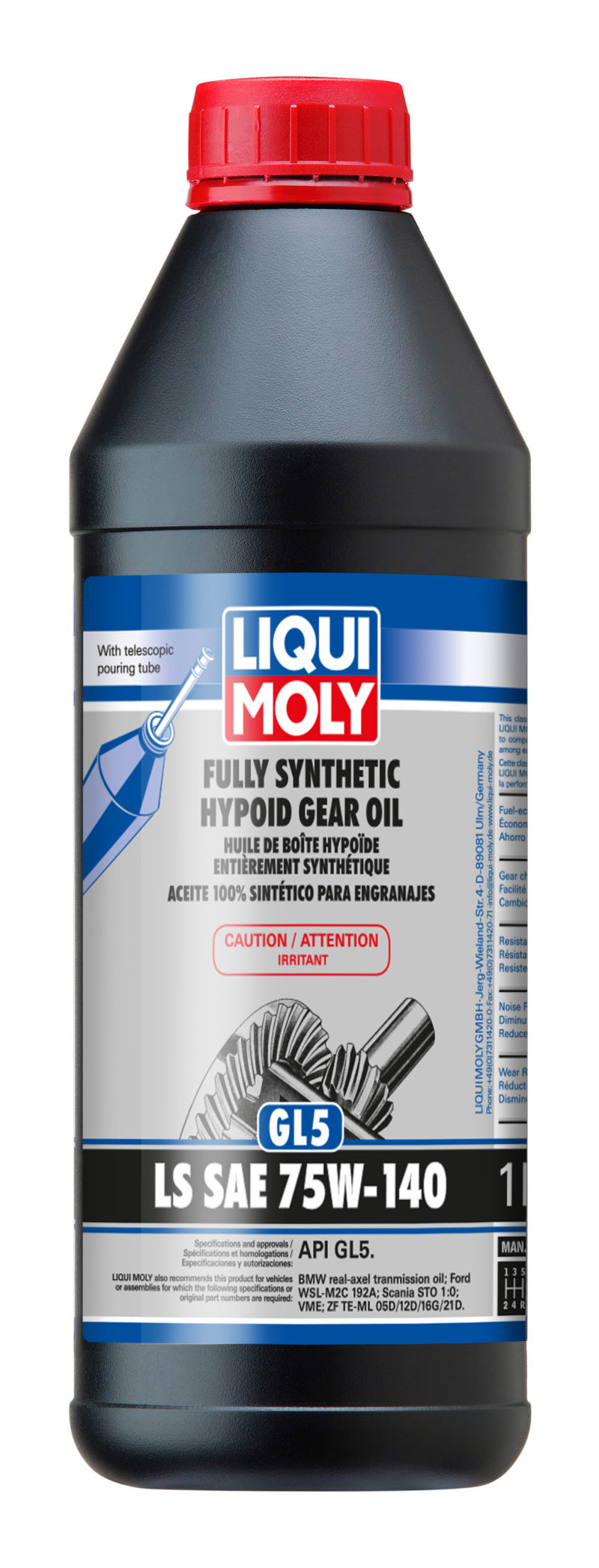 Load image into Gallery viewer, LIQUI MOLY 1L Fully Synthetic Hypoid Gear Oil (GL5) LS SAE 75W140
