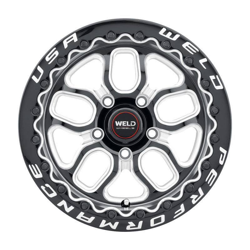 Load image into Gallery viewer, Weld S907 15X10 Laguna Beadlock 5X115 ET22 BS6.4 Gloss Black MIL Dia 78.1
