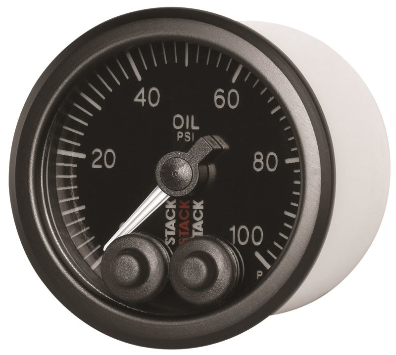 Load image into Gallery viewer, Autometer Stack Instruments Pro Control 52mm 0-100 PSI Oil Pressure Gauge - Black (1/8in NPTF Male)

