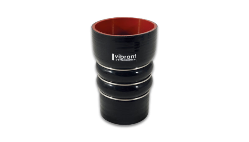 Load image into Gallery viewer, Vibrant Silicone Coupling 4 Ply Aramid CAC Transition Hose 3.25in x 3in Inlet/Outlet - Black

