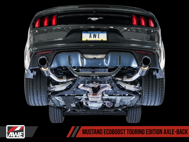 Load image into Gallery viewer, AWE Tuning S550 Mustang EcoBoost Axle-Back Exhaust - Touring Edition (Chrome Silver Tips)
