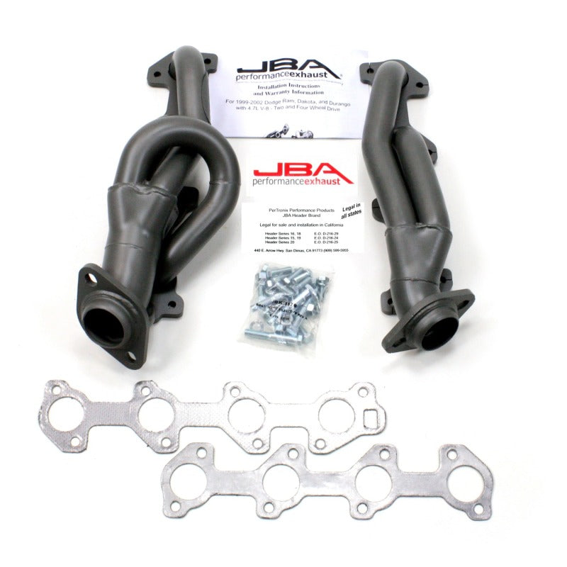 Load image into Gallery viewer, JBA 04-07 Dodge Dakota 4.7L PowerTech 1-1/2in Primary Ti Ctd Cat4Ward Header
