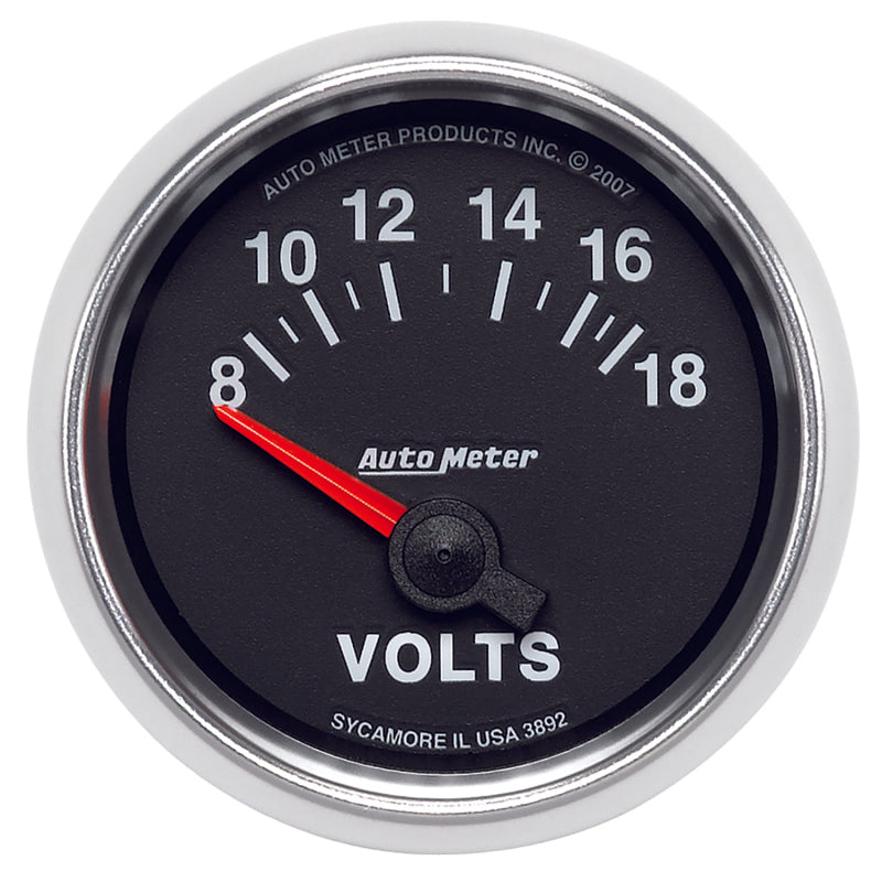 Load image into Gallery viewer, Autometer GS 52mm 8-18 Volts Short Sweep Electronic Voltmeter Gauge
