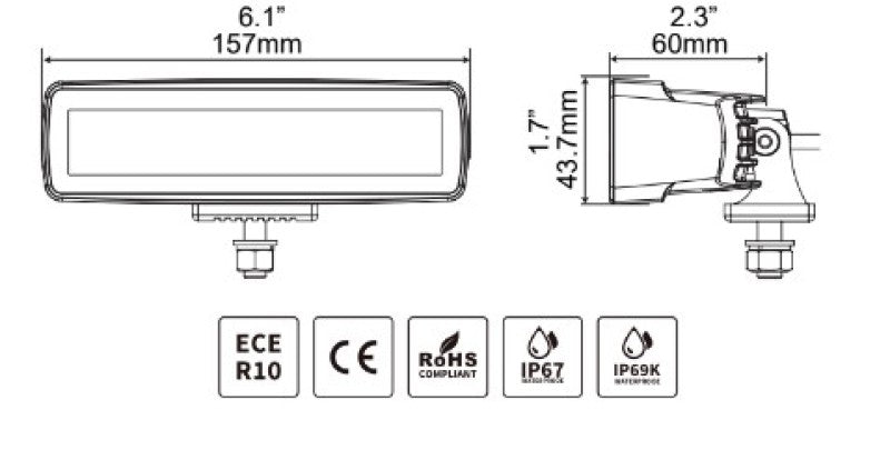 Load image into Gallery viewer, Go Rhino Xplor Blackout Series Sixline LED Flood Light Kit (Surface/Threaded Stud Mnt) - Blk (Pair)

