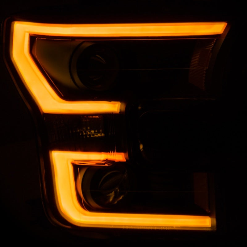 Load image into Gallery viewer, ANZO 2015-2017 Ford F-150 Projector Headlights w/ Plank Style Switchback Black w/ Amber
