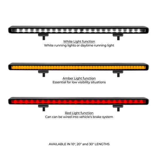 Go Rhino Xplor Flash Series Sgl Multi Function LED Light Bar (Track Mount) 10in. - Blk