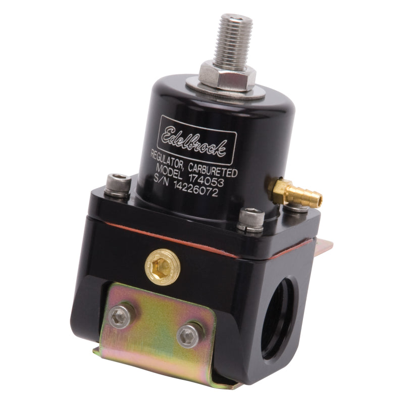 Load image into Gallery viewer, Edelbrock Fuel Pressure Regulator Carbureted 180 GPH 5-10 PSI -10 In/Out -6 Return Black
