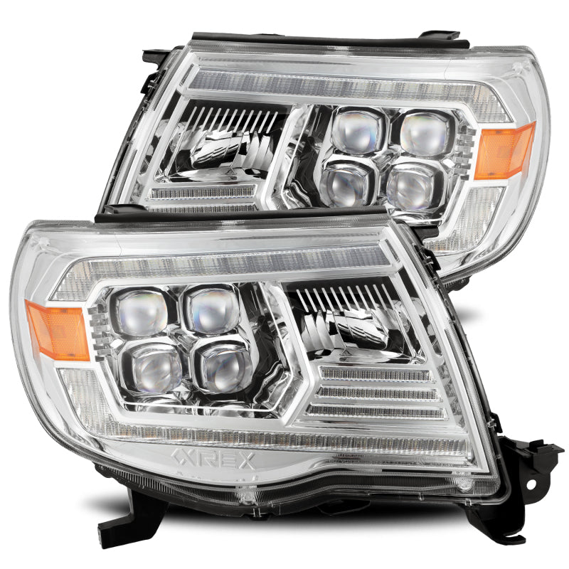 Load image into Gallery viewer, AlphaRex 05-11 Toyota Tacoma NOVA LED Projector Headlights Plank Style Chrome w/Activation Light/DRL
