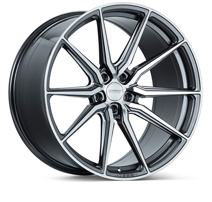 Vossen HF-3 20x9 / 5x112 / ET25 / Flat Face / 66.5 - Gloss Graphite Polished Wheel