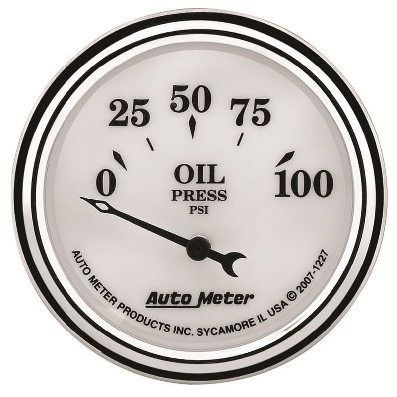 Load image into Gallery viewer, AutoMeter Gauge Oil Press 2-1/16in. 100PSI Elec Old Tyme White II
