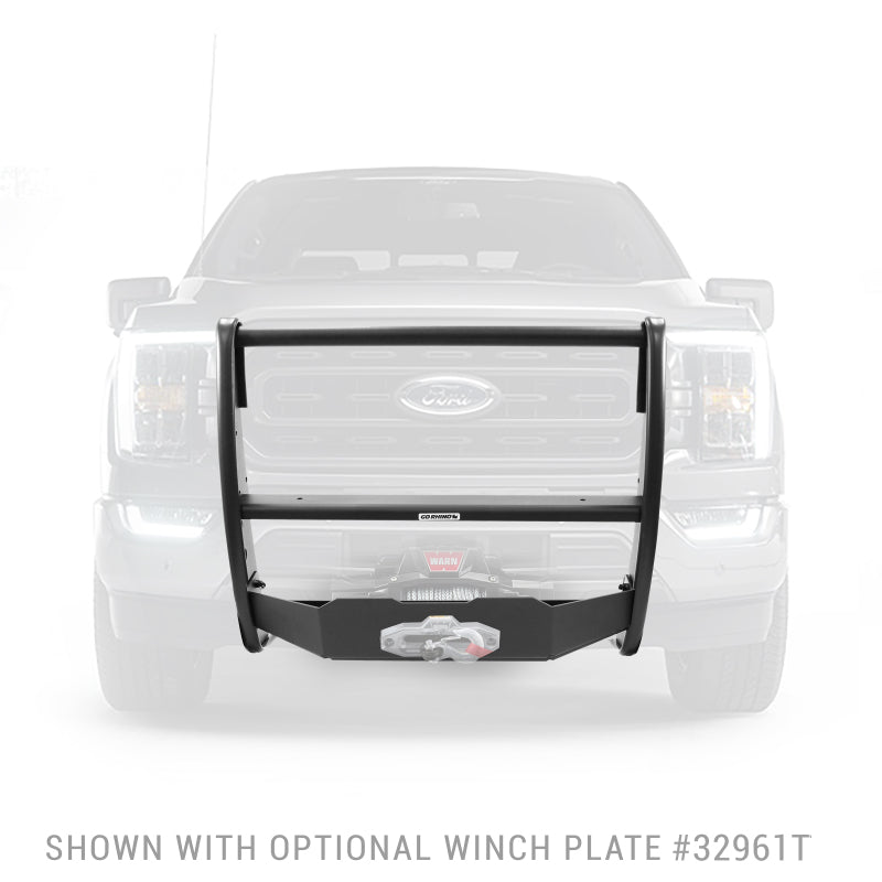 Load image into Gallery viewer, Go Rhino 18-20 Ford F-150 3100 Series StepGuard Winch Plate Kit (Req. 3296T or 3296MT) - Tex. Black
