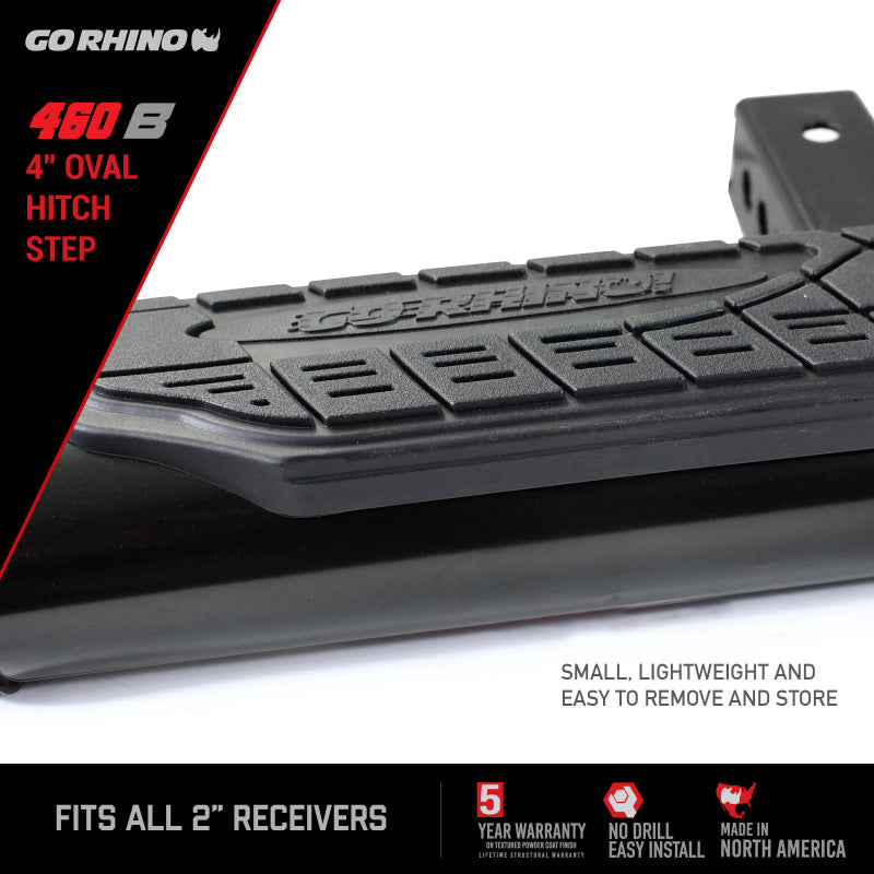 Load image into Gallery viewer, Go Rhino 4in Oval Hitch Step - Black
