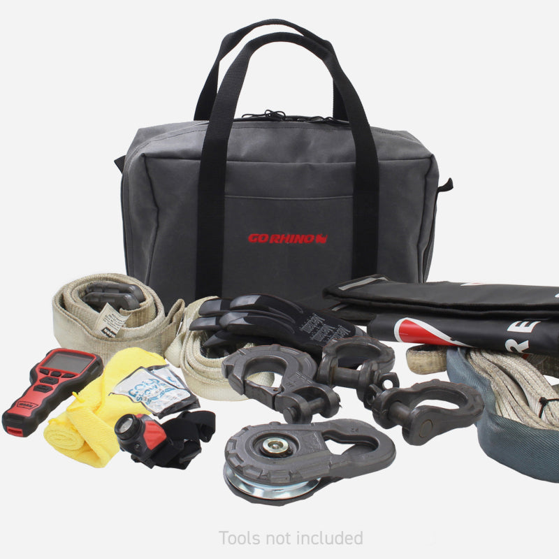 Load image into Gallery viewer, Go Rhino XVenture Gear Recovery Bag (7.5x11.5x18in. Closed) 12oz Waxed Canvas - Black
