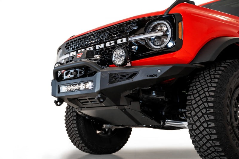Load image into Gallery viewer, Addictive Desert Designs 2021+ Ford Bronco Rock Fighter Front Bumper - Hammer Black
